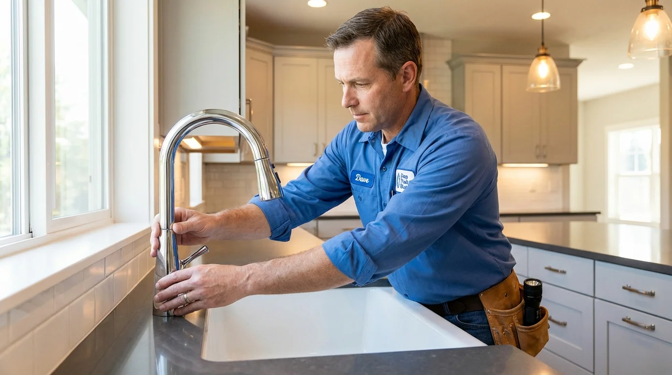 Kitchen faucet installation by Johns Plumbing LLC in Mitchell